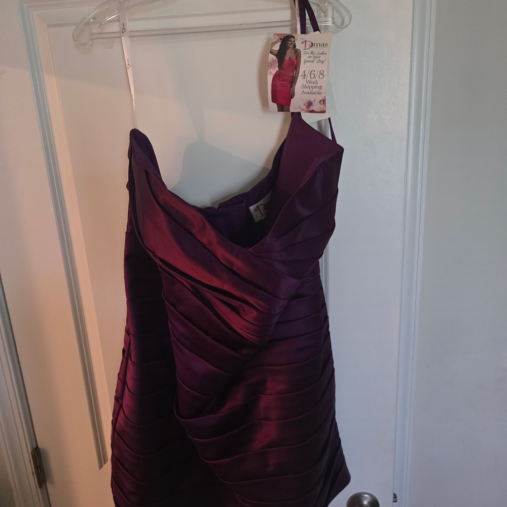 Tiffany Designs Strapless Purple Dress